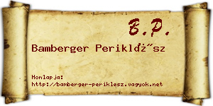 Bamberger Periklész névjegykártya